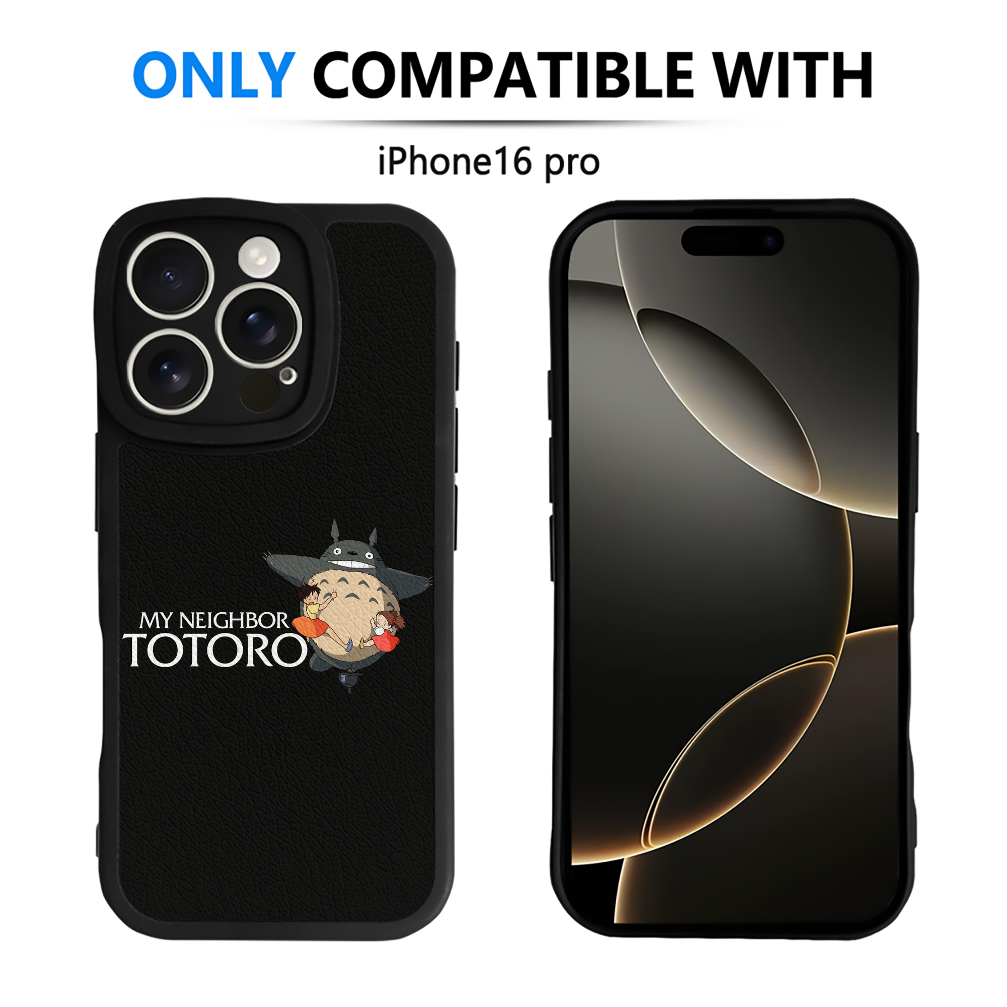 （画像用） となりのトトロ 草壁メイ 草壁サツキ My Neighbor Totoro Satsuki Kusakabe Mei Kusakabe 【iPhone 16シリーズ対応】シリコンスマホケース（レザー調） 材質：シリコン